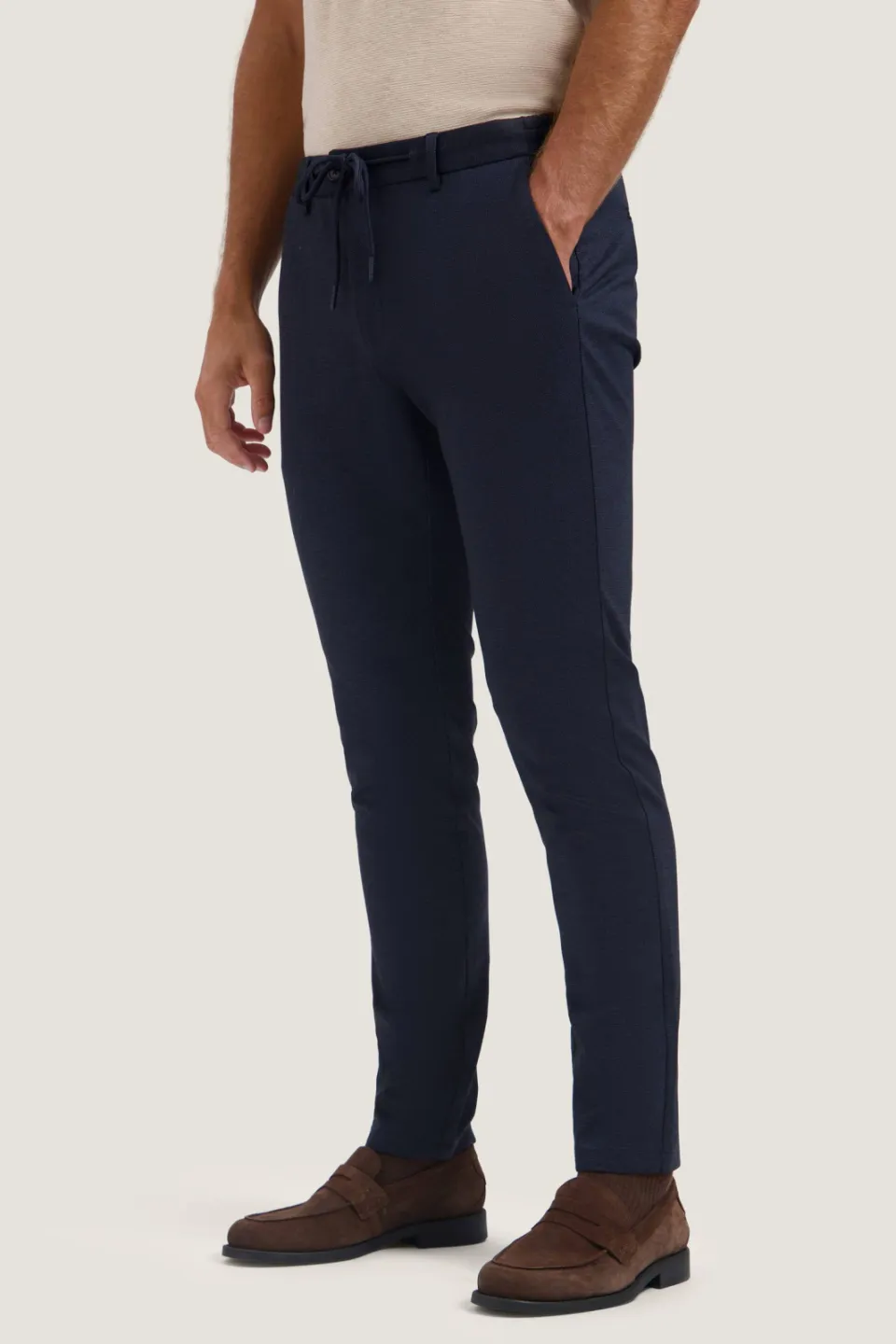Dstrezzed The Lancaster tapered jogger donkerblauw dk. navy, foto 4