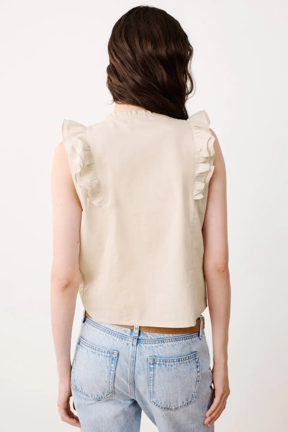 Mango Teen blousetop met ruches beige, foto 4