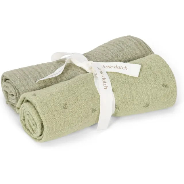 Little Dutch hydrofiel swaddle doeken Pure Sage groen