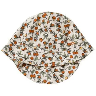 Salted Stories zonnehoedje offwhite/oranje Wit Meisjes Polyester All over print