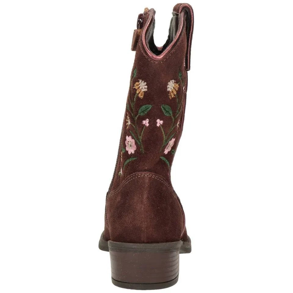 Nelson Kids western suède laarzen met borduursels - donkerrood, foto 4