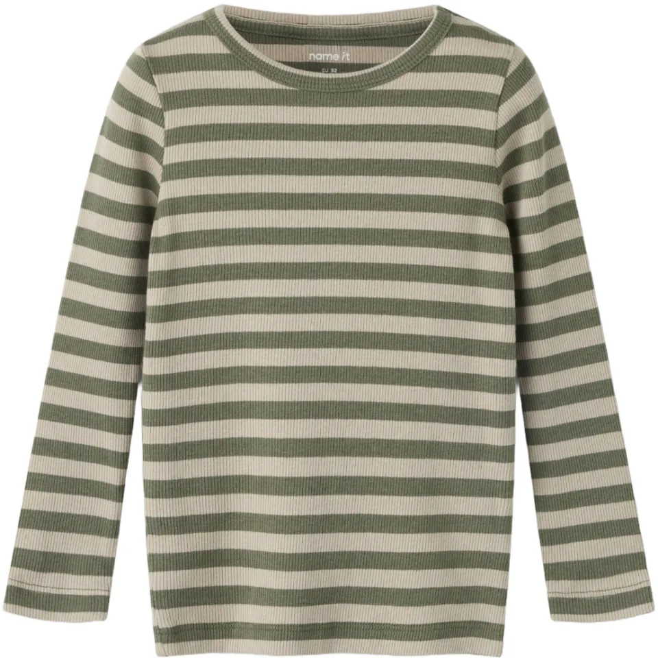 NAME IT MINI slim fit gestreepte longsleeve groen, foto 2