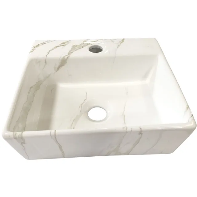 Boss & Wessing Fontein BWS Marmerlook 33.5x29x11.5 cm Keramiek Wit Carrara