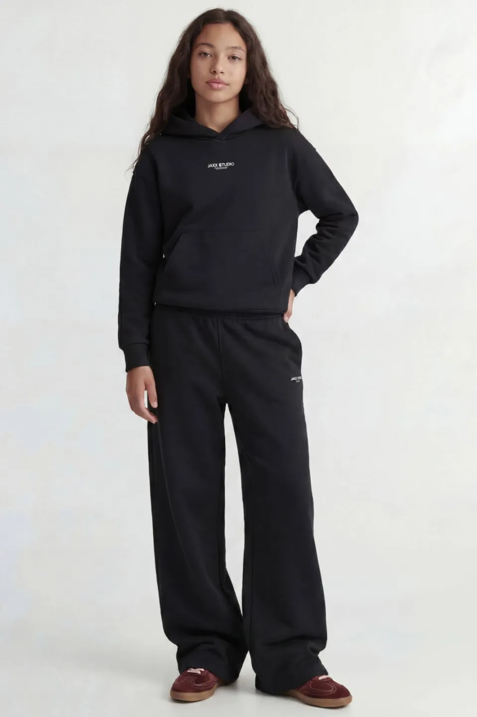 JJXX GIRL sweat hoodie met tekst - zwart