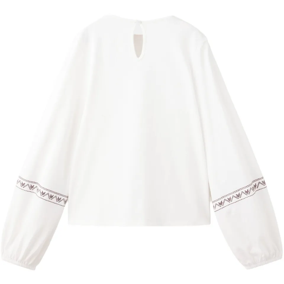 Mango Kids blouse met borduursels - wit, foto 3