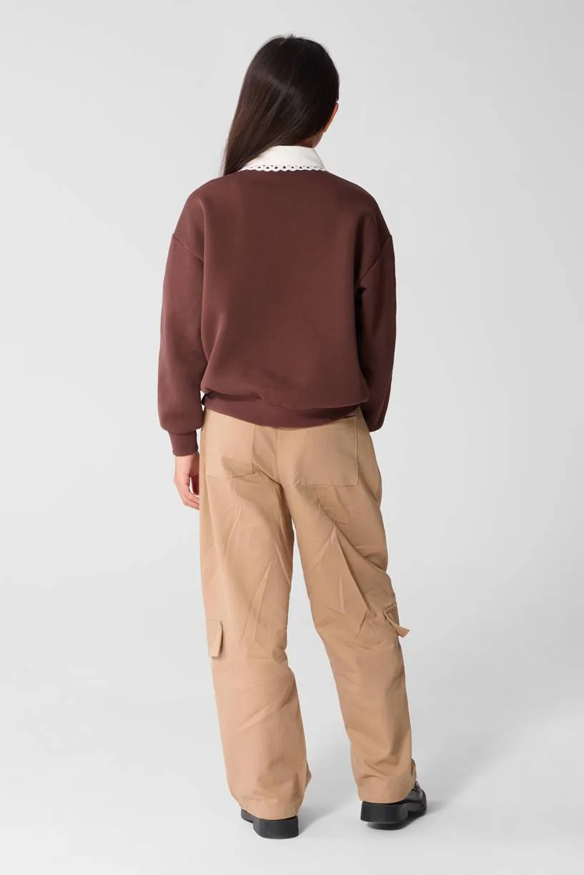 Shoeby sweater - bruin/wit, foto 4