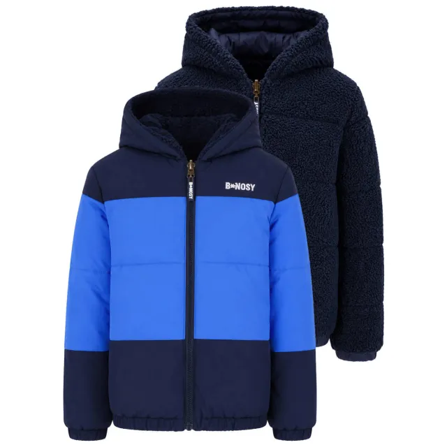 B.Nosy reversible winterjas donkerblauw Donkerblauw/hardblauw