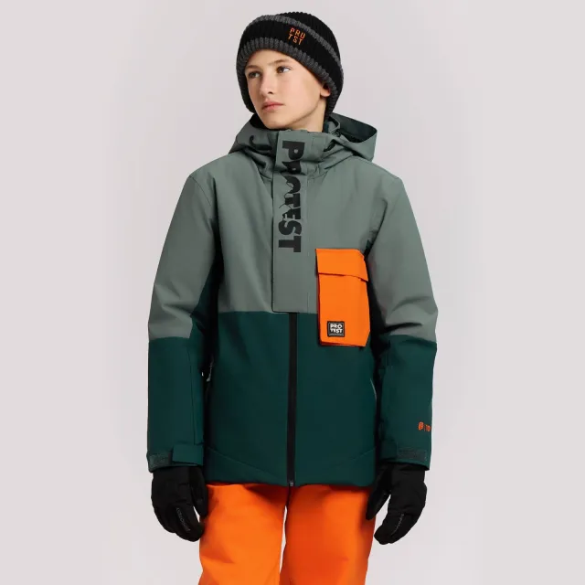 Protest ski-jas - groen/oranje
