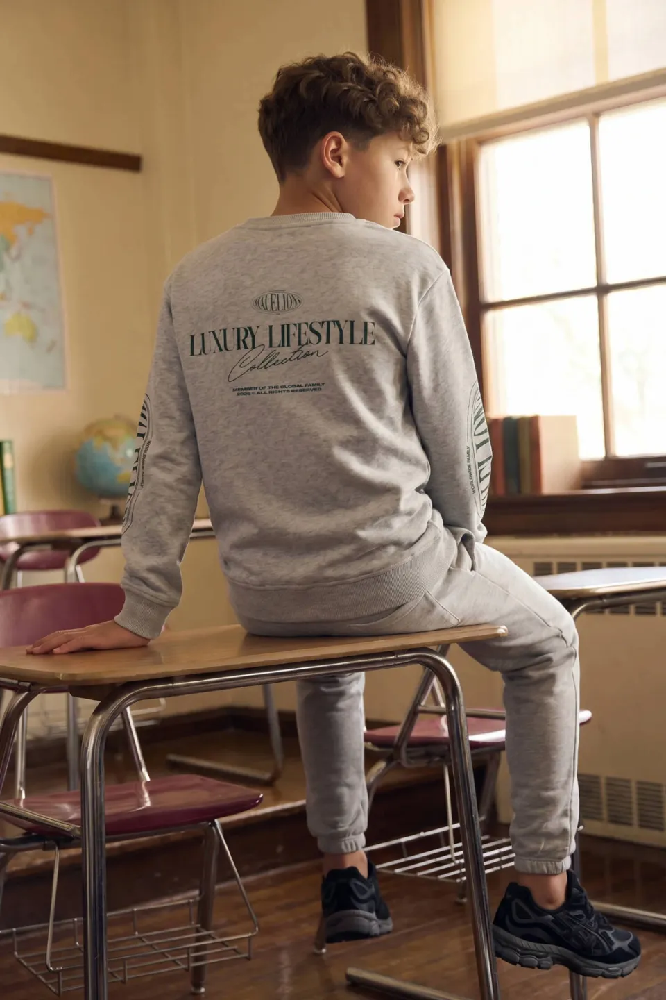 Malelions sweater met backprint - grijs, foto 3