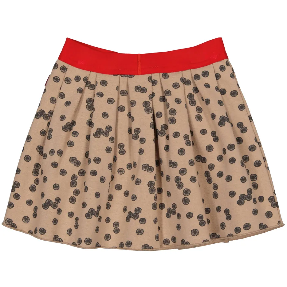 QPI korte rok met print beige Beige/zwart/rood
