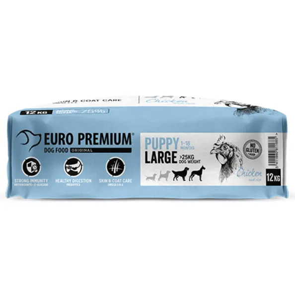 Euro-Premium Puppy Large Kip - Rijst 12 kg, foto 4