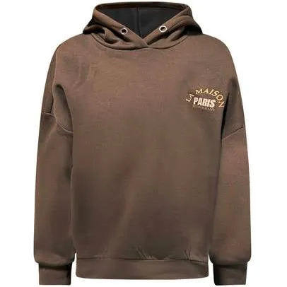 Retour Jeans oversized hoodie met tekst - bruin Sweater Tekst