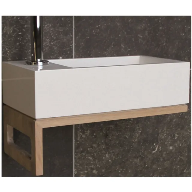 Luca Fonteinset Luca Sanitair Iris 35x18,5x9 cm Omkeerbaar Glans Wit (met kraangat)