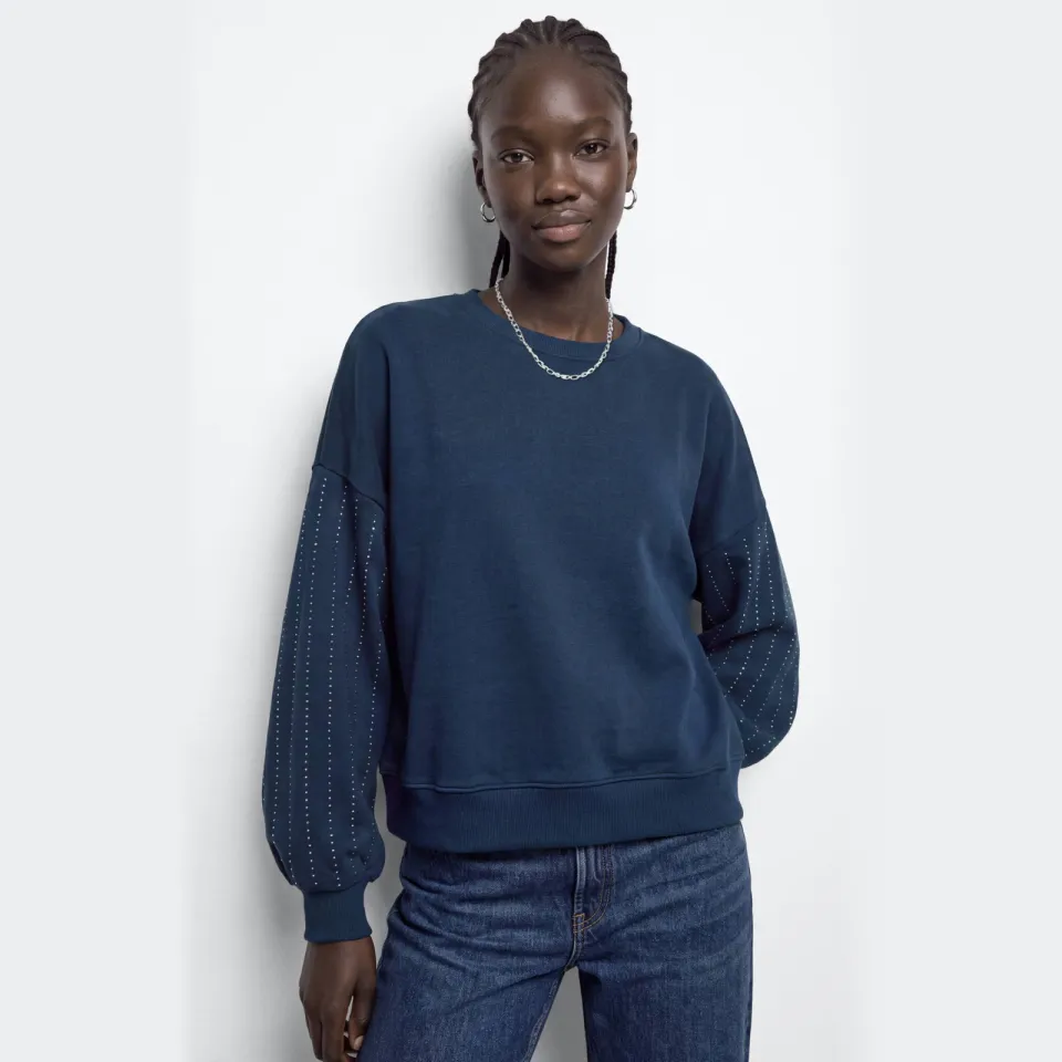Mango TEEN gebreide trui met strass-steentjes - donkerblauw, foto 3