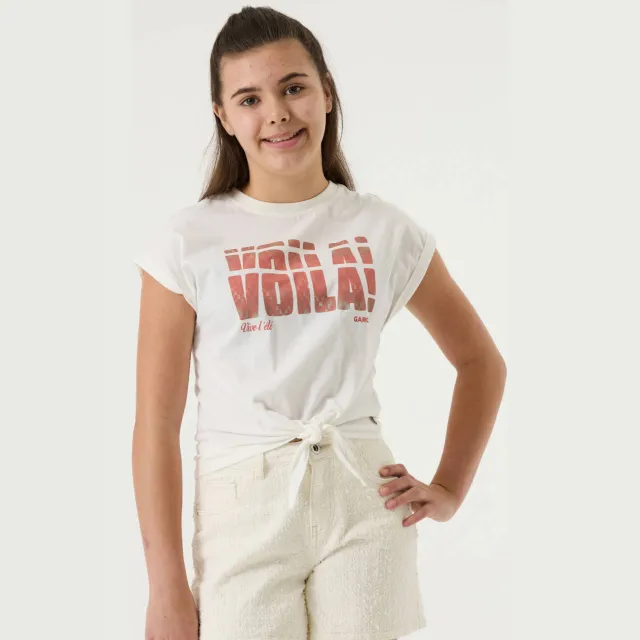 Garcia T-shirt wit met tekst