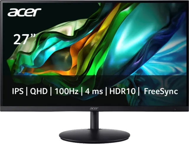 Acer Sh272uebmiphux - 27 Inch 2560 X 1440 (quad Hd) Ips-paneel In Hoogte Verstelbaar