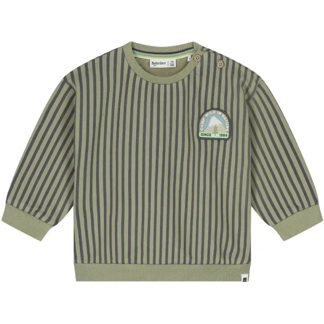 Babyface rechtvallende gestreepte sweater - groen Groen/blauw