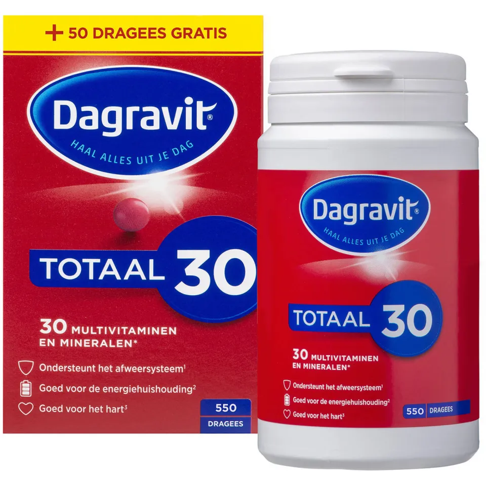 Dagravit Totaal 30 multivitaminen en mineralen dragees, foto 6