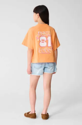 Shoeby T-shirt oranje met backprint en glitter, foto 5
