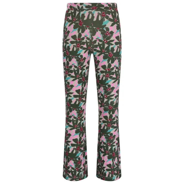 TYGO & vito flared broek bloemenprint olijfgroen/roze, foto 2