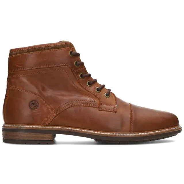 Poelman Joni leren veterboots cognac
