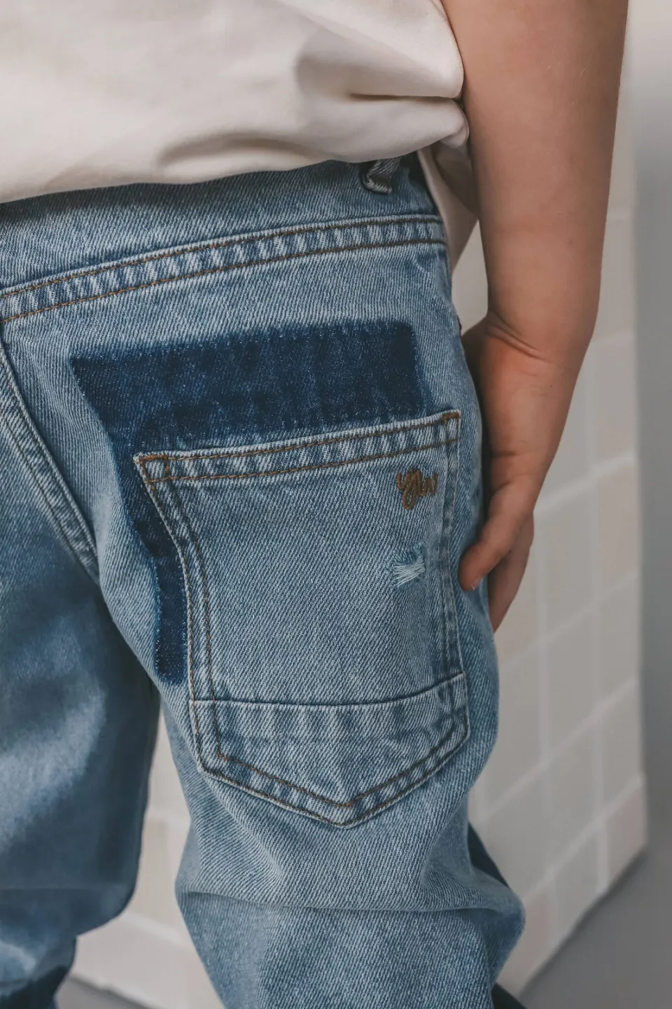 Your Wishes tapered jeans medium blue denim, foto 3