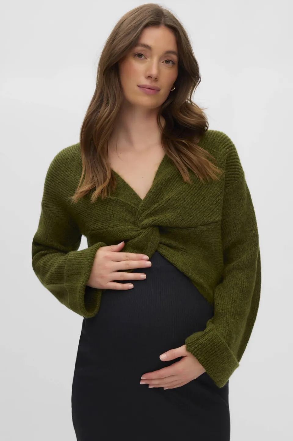 Mamalicious gebreide zwangerschapstrui - groen, foto 5