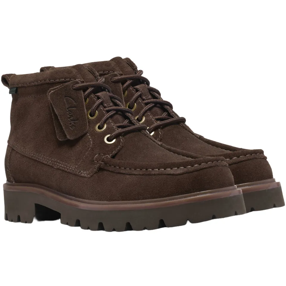 Clarks Torhill High suède veterboots met profielzool - donkerbruin, foto 3