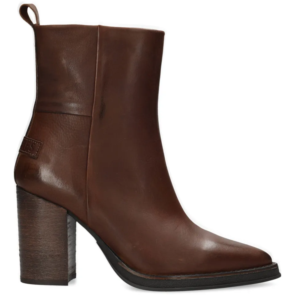 Shabbies Amsterdam Grunch Ami enkellaarsjes bruin Brown