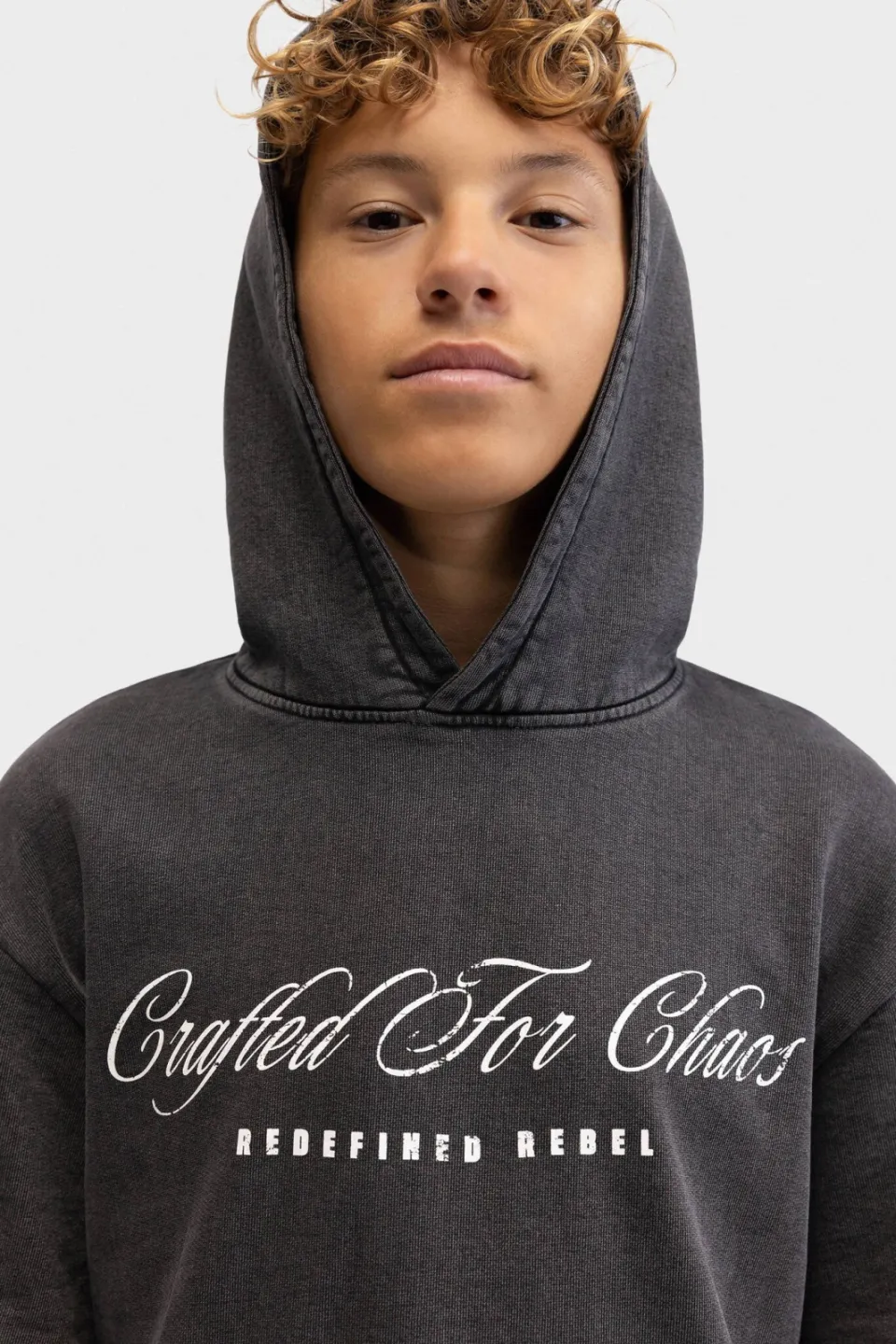 Redefined Rebel hoodie met tekst - antraciet, foto 5