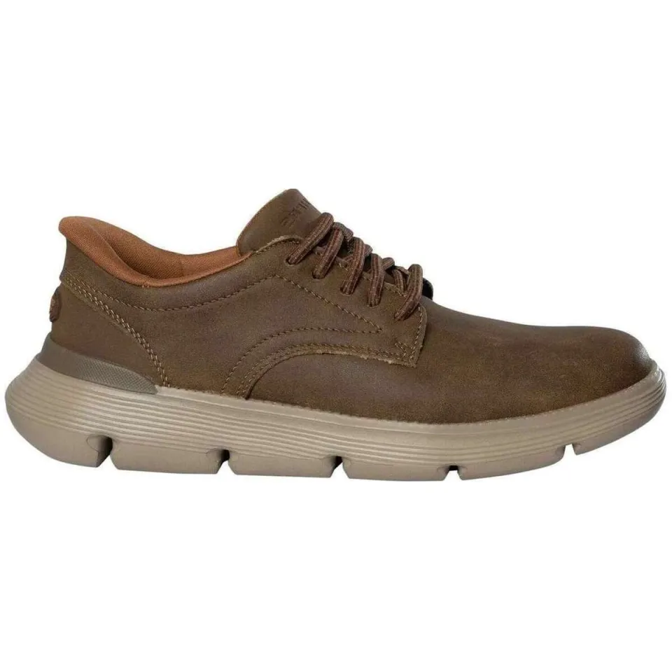 Skechers Garza leren sneakers middelbruin, foto 3
