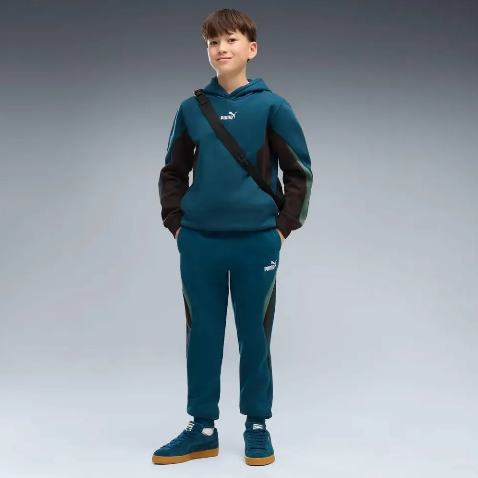 Puma Essential Block joggingbroek petrol Petrol/zwart/groen