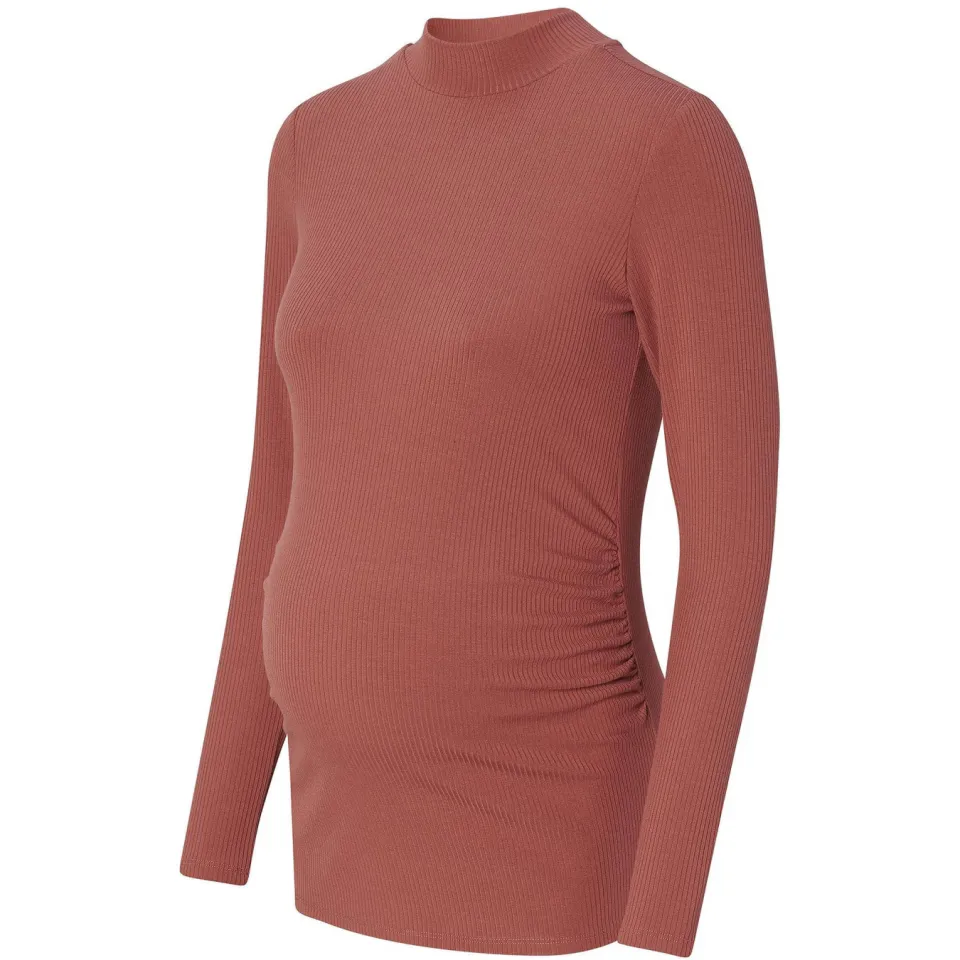 Noppies Sira zwangerschapslongsleeve roodbruin, foto 2