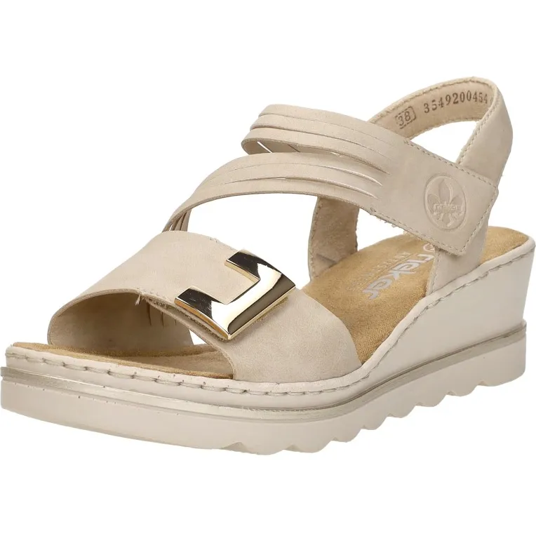 Rieker 67410-62 sandalen met sleehak beige, foto 3