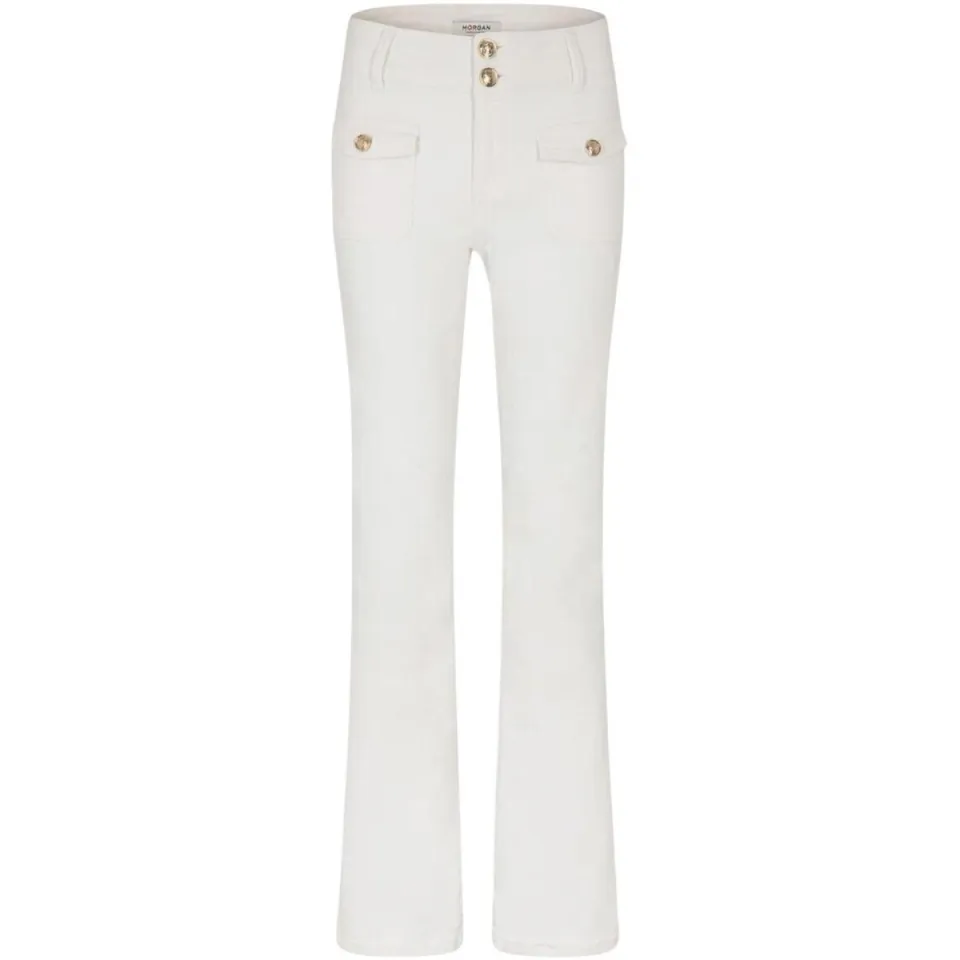 Morgan straight leg jeans ecru, foto 2