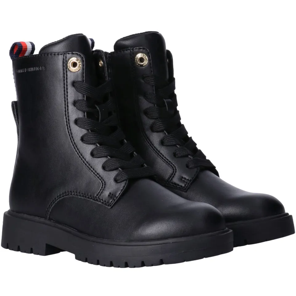 Tommy Hilfiger veterlaarzen met profielzool zwart, foto 2