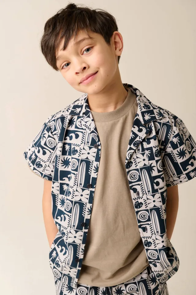 Tumble 'n Dry casual overhemd wit Wit/zwart