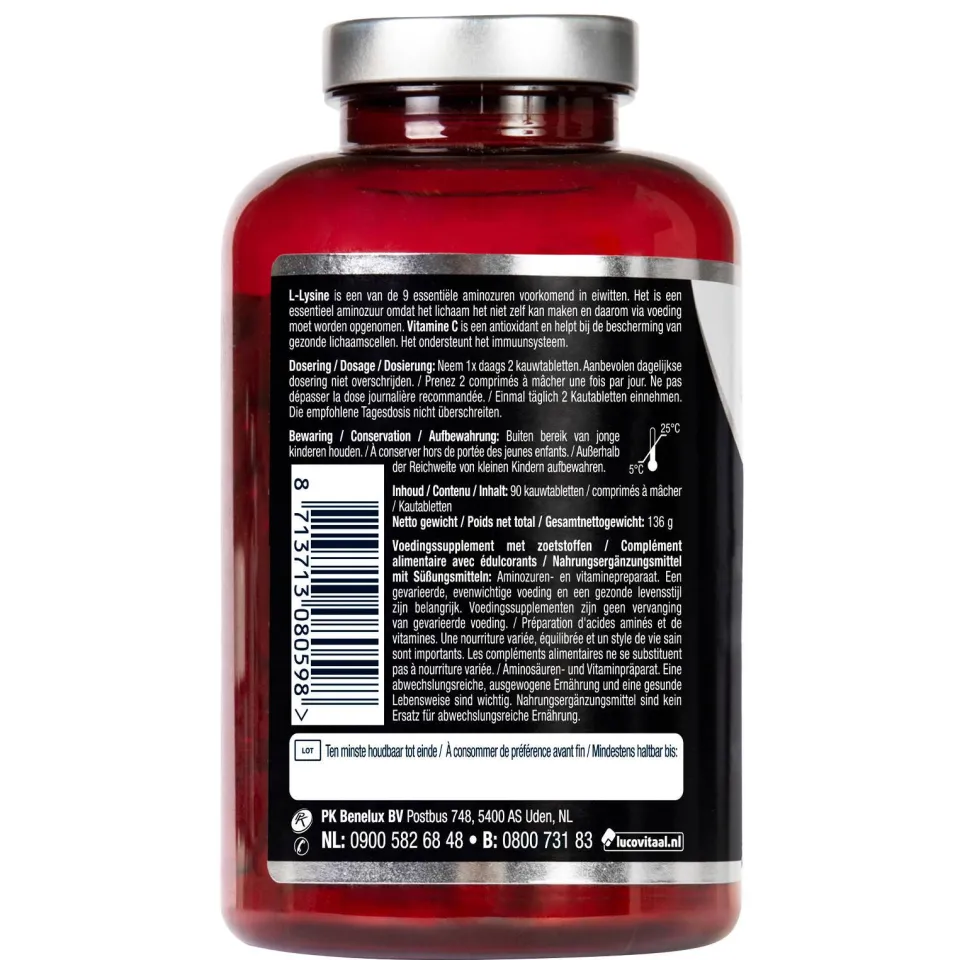 Lucovitaal L-Lysine 1000 mg - kauwtablet, foto 3