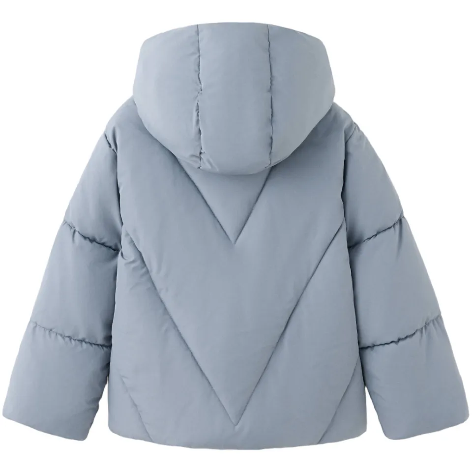 Mango quilted winterjas blauw, foto 4