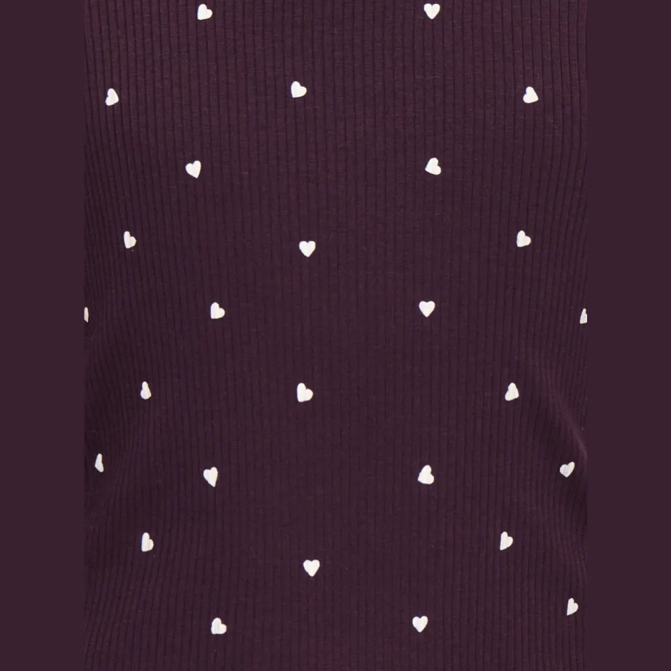 Only longsleeve met hartjes donkerrood donkerrood/wit, foto 5