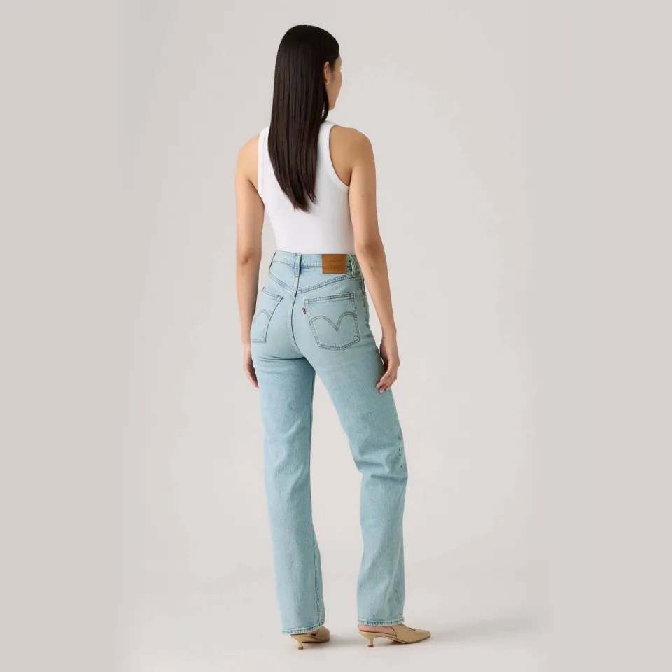 Levi's high waist straight leg jeans Ribcage light blue denim, foto 3