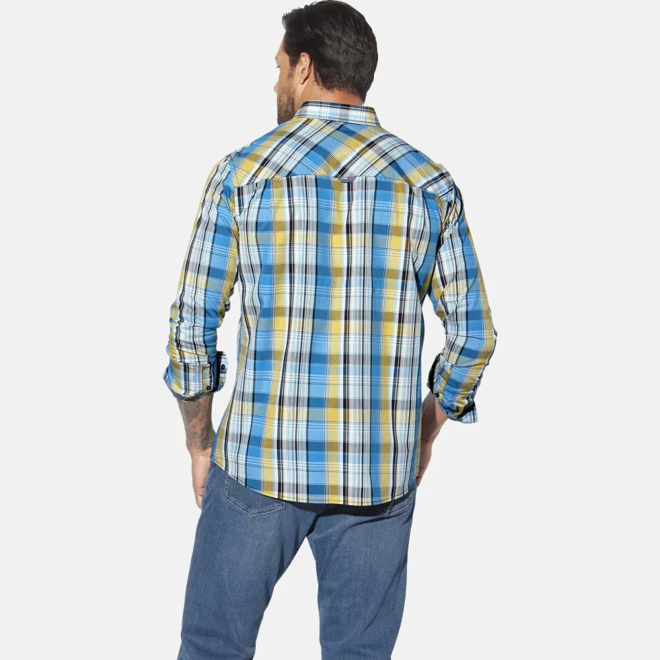 Jan Vanderstorm casual overhemd JORHEIM Plus blauw, foto 5