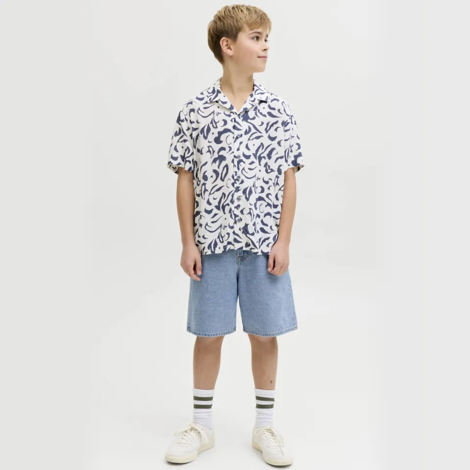 JJ Rebel JUNIOR baggy jeansshort lichtblauw Blue denim
