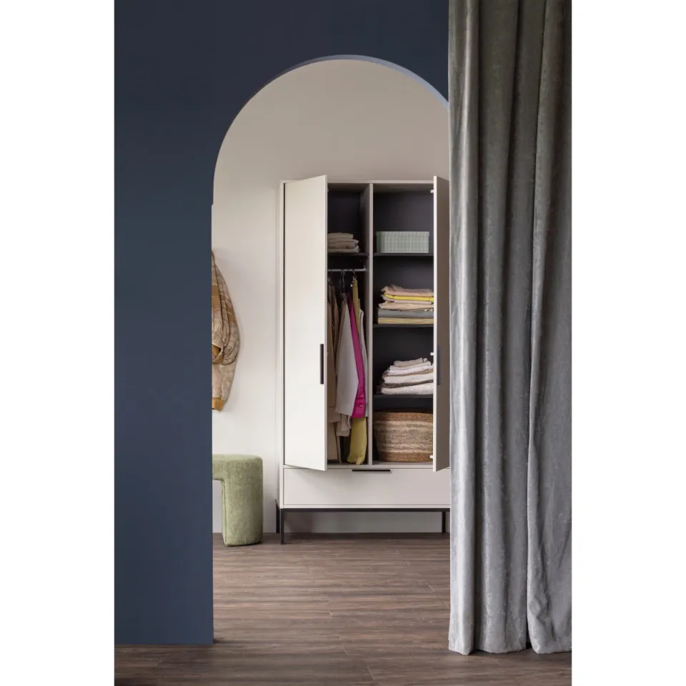 WOOOD Adam kledingkast 2-deurs beige, foto 4