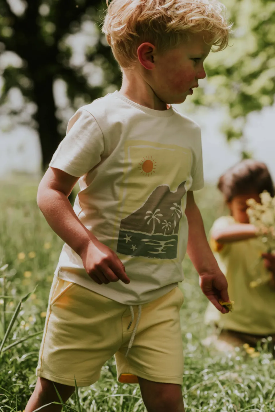 Koko Noko sweatshort groen en geel, foto 6