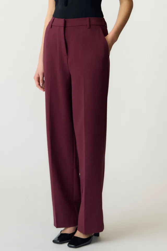 Yas straight leg pantalon - donkerrood, foto 4