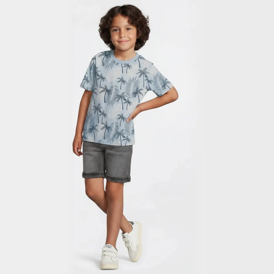 Anytime jeansshort grey denim