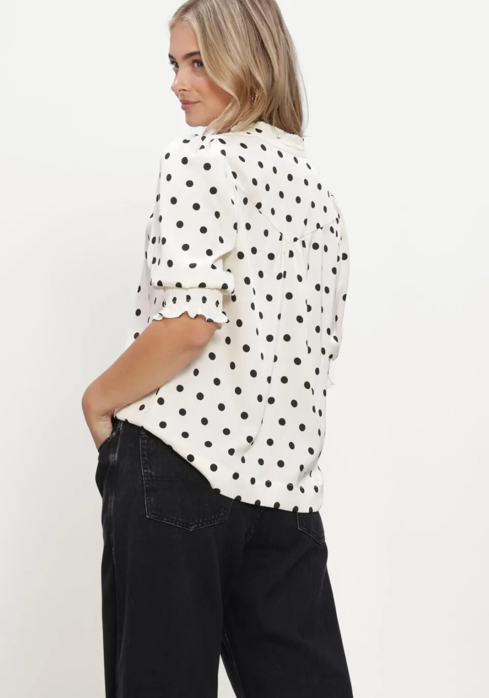 Notre-V Nv-indra blouse gebroken wit met stippen, foto 3