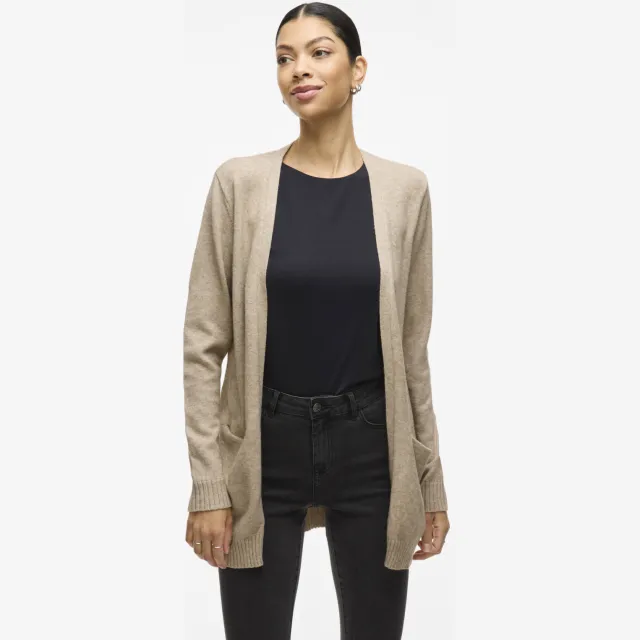 Vila gemêleerd gebreid vest VIRIL beige Natural Melange