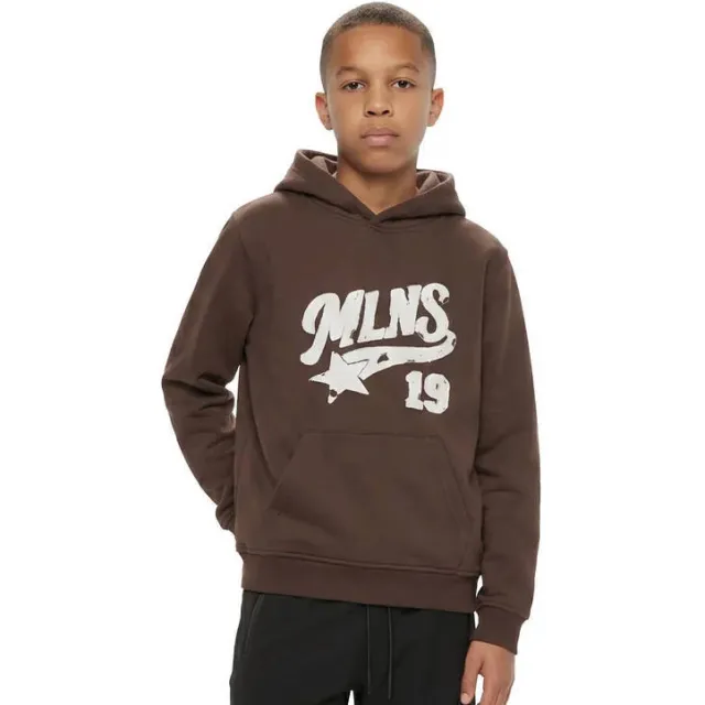 Malelions hoodie met print - donkerbruin